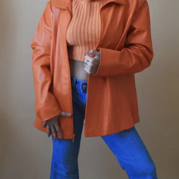 Orange Leather Jackets